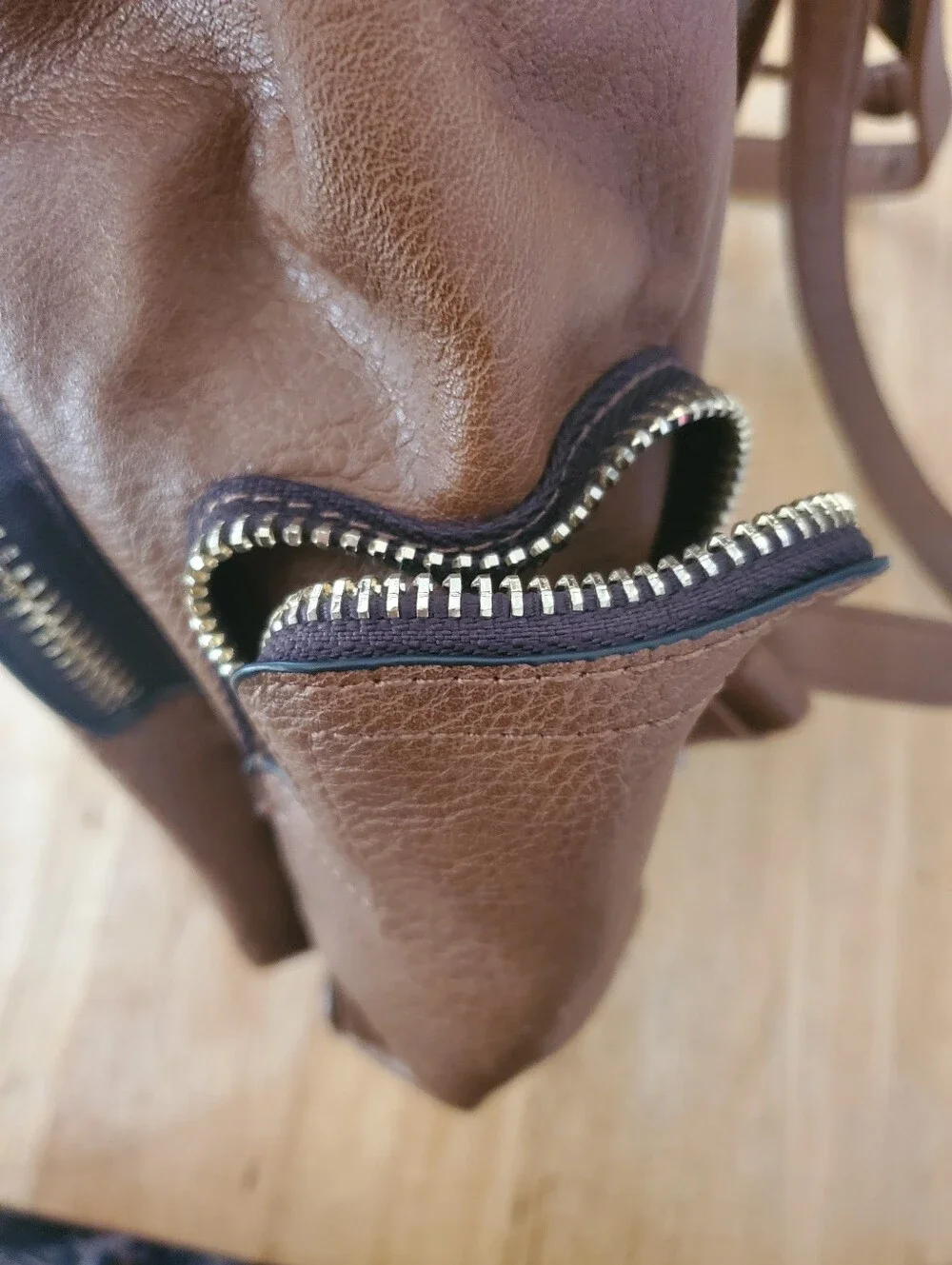 Aldo Tan Faux-Leather Strawstring Snap Backpack